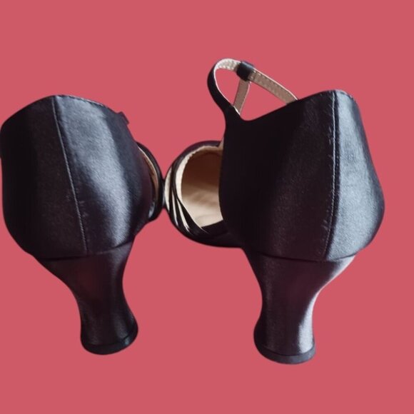 Ellie 254 lucille dress pump Satin T-Strap  Shoes With  Strappy Design Size 12 - Picture 2 of 13